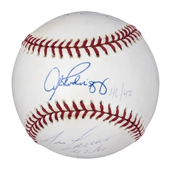 Alex Rodriguez, Barry Bonds and Jose Canseco Multi-Signed/ Inscribed 40/40 Club OML Selig Baseball (JSA)